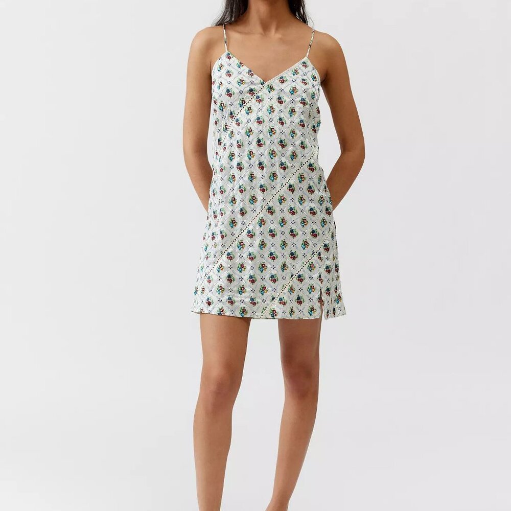 Silence + Noise Urban Outfitters sequin blue Mari slip dress S